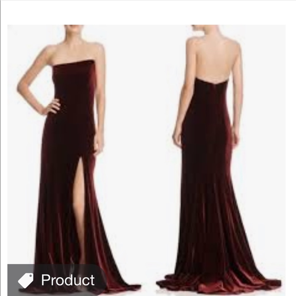 Xscape burgundy velvet dress